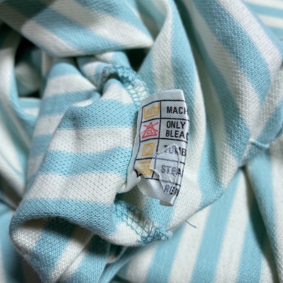 Vintage 90s Polo Ralph Lauren Aqua Cream Embroidered Henley T  Shirt Mens Medium - Picture 4 of 6